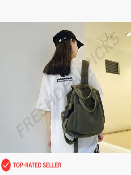 Small Boho Canvas Backpack Vintage Style Outdoor Travel Daypack Grunge